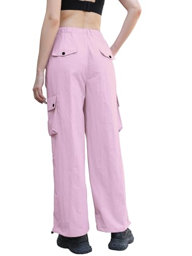 Image of Cromoncent Cargo Pants Girls & Women Parachute Pants Y2K Baggy Rave Clothes Waterproof with Pockets