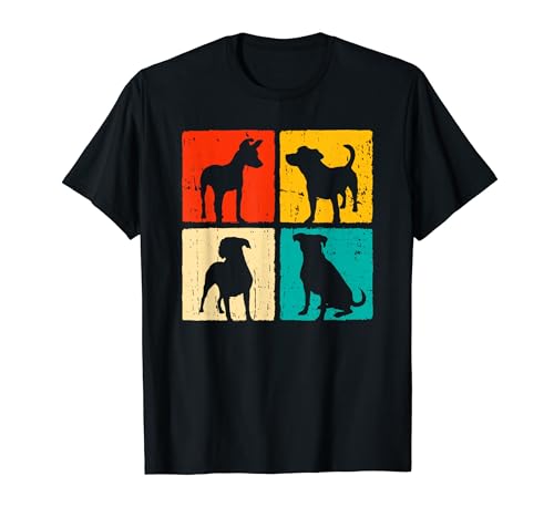 Jack Russel Terrier Silueta Retro Dueño de Perros Amante de los Perros Camiseta