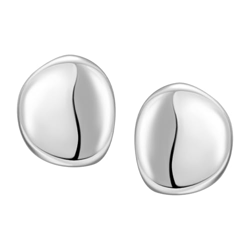 SWEETV Chunky 925 Sterling Silver Earrings for Women, Women's Thick Geometric IrregularLarge Stud Earrings, Trendy Statement Earrings Jewelry Gift for Women