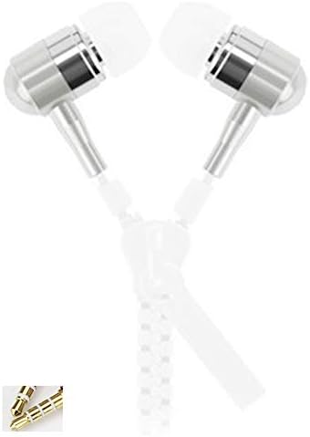 AIK in-Ear Zip Zipper Stereo Headphones Headphone Earphone Earbud for Mobile Phones Purple (White)
