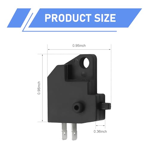 Titgoes Pack-2 Motorcycle Left & Right Front Brake Light Stop Switch, 2-pin Left and Right Disc Brake Switch, Universal for Motorcycle and Off-Road Vehicles (Black)