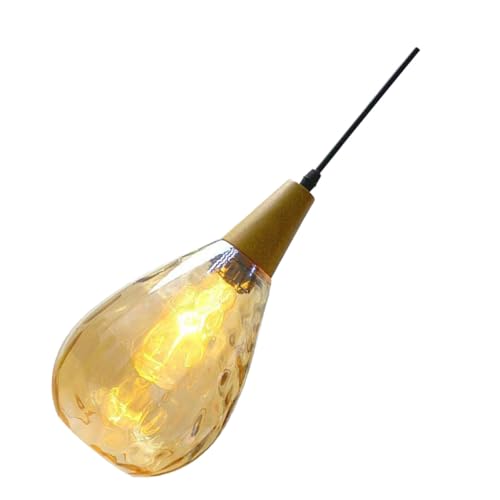 OSALADI Suspendre en Verre Forme Goutte Ambre Petit Modèle E27 sans Ampoule 110-220v Éclairage Plafond Salon Chambre Bureau Simple Design Moderne