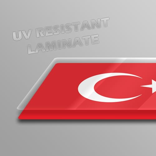 Image of World Country Flag Decal Stickers - Two Pack - for Cars Windows Bumpers Laptops Tablets Tumblers Cups Walls (Turkey)