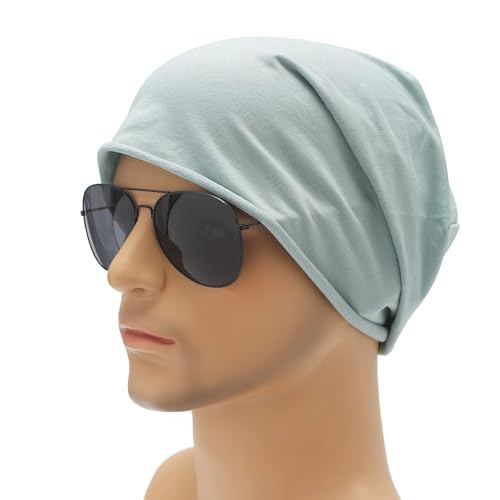 Image of ZLYC Cotton Thin Slouchy Beanie Hat for Men Women Fashion Soft Stretch Knit Skull Cap