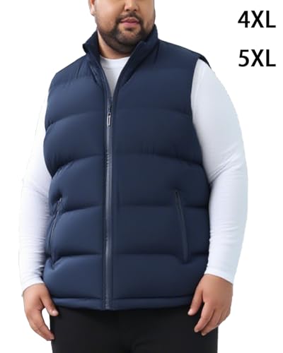 Image of JIHUILAI Men's Puffer Vest Winter Jacket Warm Puffy Vests Men Outdoor Sleeveless Lightweight Water-Resistant Vest M To 5XL