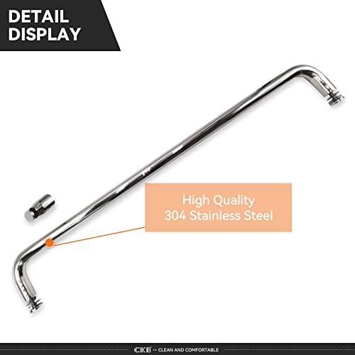 Ckb Bathtub Sliding Doors, Semi-Frameless Bypass Tub Doors, 56-60 Inch W X 56 Inch Height, 1/4 Inch Tempered Safety Glass, Chrome Polished Anodized, Berlin #TOP4