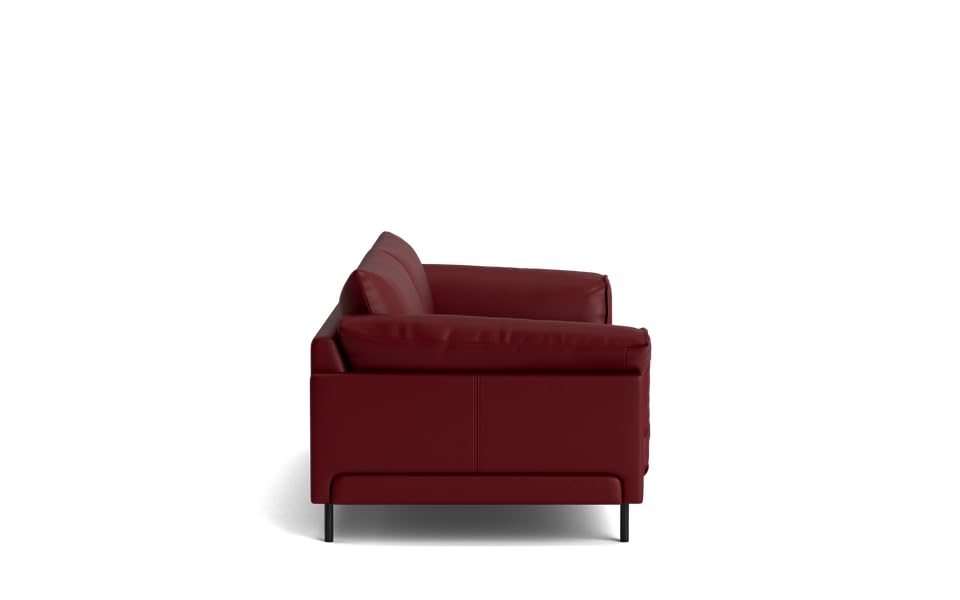 Image of LEGACY OF COMFORT Zola 3 Seater Sofa Three Seater Sofa Leather for Living Room Hotels and Offices (Burgandy)