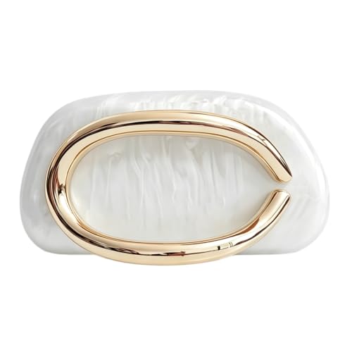 Image of Acrylic Clutch Purse for Women Classic Round Acrylic Evening Handbag Vintage Metal Handlebars Bag for Wedding Party Prom