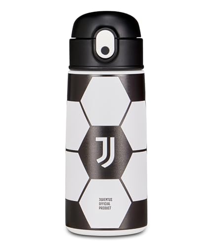 Seven Borraccia Kid JUVENTUS, Bianco, 460 ml, Acciaio Inox, BPA free, Ermetica, Caldo 12h/freddo 24 h, A prova di perdite, Riutilizzabile, Scuola, Sport, Viaggio, Bambino, Idea regalo