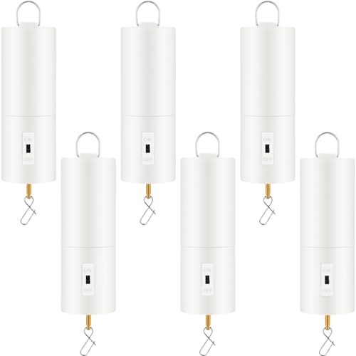 Therwen 6 Pcs Ornament Spinner Battery Operated Wind Spinner Motor Rotator Disco Ball Motor Outdoor Hanging Ornament for Mardi Gras Festival Tree Decoration No Battery(White Cylindrical)