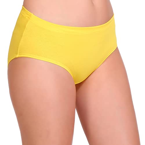 Image of SONA Women Hipster Panty - Cotton Spandex - Anti Bacterial, Full Coverage, Quick Dry, Full Coverage (Pack of 1 Yellow 3XL)