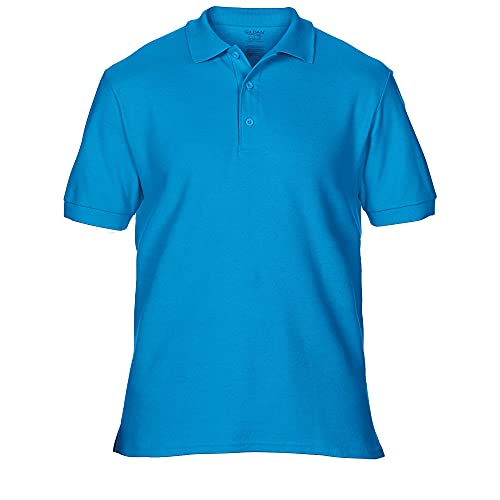 Gildan Polo deportivo de algodón premium para hombre doble pique (3XL) (Zafiro)