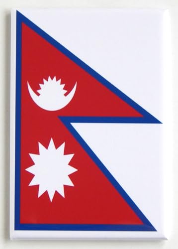 Imán para heladera Bandera de Nepal 2 x 3 pulgadas miniatura 1