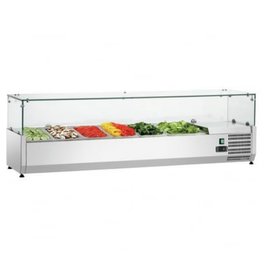 Vitrina refrigerada con ingredientes 1600 bandeja gastro 1/3