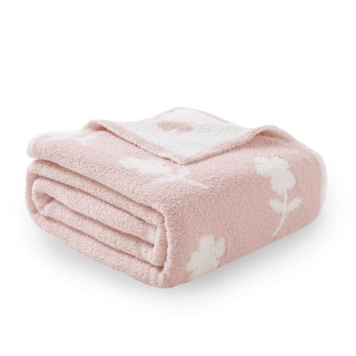 Snuggle Sac Flower Throw Blanket for Couch, Fuzzy Microfiber Warm Winter Daisy Floral Blankets, Sunflower Throws Gifts, Flower Pink, 50x60 inches - image 2