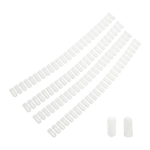 sourcing map 100Pcs 0.21x0.46 Hinge Dowels, Plastic Dowel Insert for Cabinet Door Hinges Furniture Connections, White