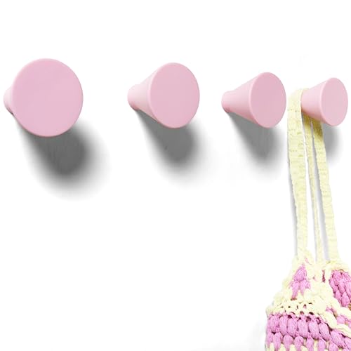nidoshu 4 Percheros Pared Rosa Decorativos Ganchos Individuales para Colgar Ropa en Pared Dormitorio Baño Cocina o...