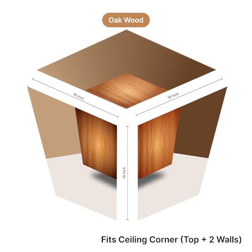 Image of ZenCube 3D Cube Illusion Corner Wall Sticker | Geometric Optical Illusion Vinyl Wall Decal for Wall & Ceiling | Self-Adhesive Peel & Stick | Modern Room Decor (Oak Wood, Large - 18X18 Inch)
