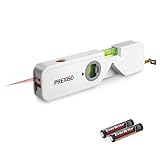 PREXISO 水平器 水準器 レーザーレベル 1台3役 角度計 ミニ水平器 ミニレベル コンベックス アクリルチューブ バブルレベル 水平気泡管 ダイヤル式気泡管 傾斜計 3m物差し レーザーライン 棚取付 壁掛け 日曜大工 家庭 DIY用 【白】