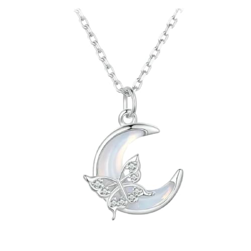 Pendentif Lune Romantique Argent 925 Idée Cadeau Saint-Valentin Femme