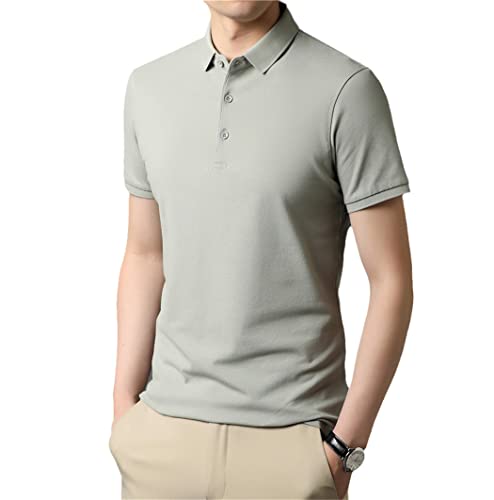 Polo coton homme kaki d'été finitions classiques haut de gamme