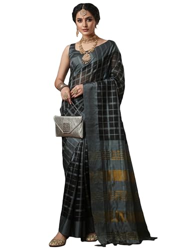 Image of AKHILAM Women's Kanjivaram Woven Soft Silk Saree With Blouse Piece