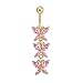 AMDXD Piercing Ombelico Cerchio, Piercing Ombelico Oro Acciaio Inossidabile Unghie Dell'Ombelico Piercing Fiori Cubic Zirconia 46