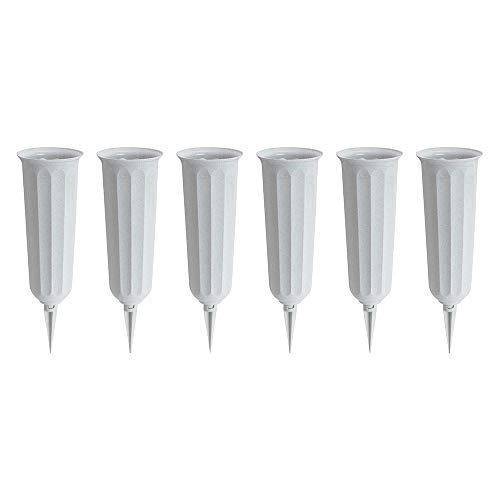 Stone Plastic Cemetery Vase, 6-Pack