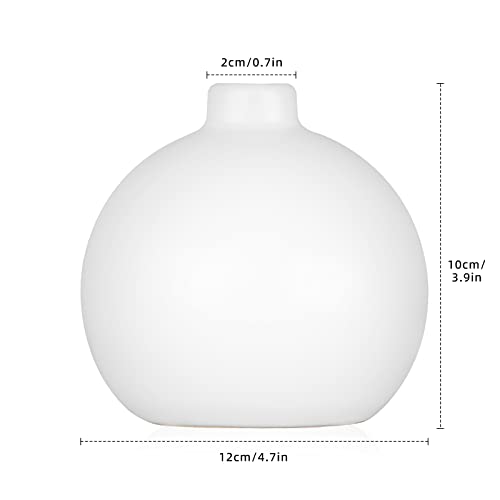 Ceramic Vase-Dry Flower Vases For Home Decor Flower Vase For Modern Farmhouse,Living Room Decoration Ideal Shelf Décor, Table Décor, Bookshelf, Mantle, Entryway (White) #TOP3