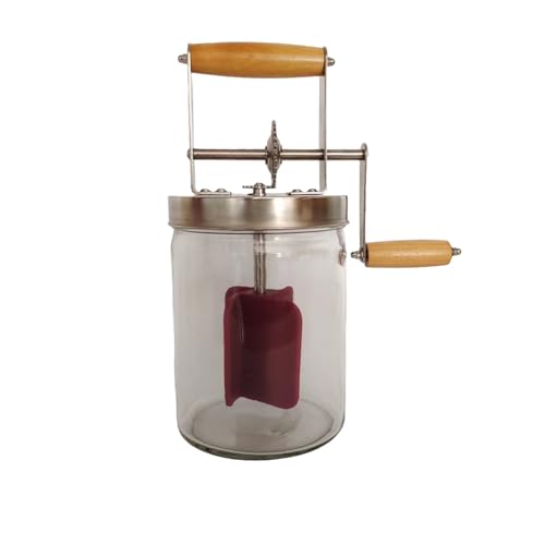 ShowyLive Vintage Glass Butter Churner, Homemade Fresh Butter in Minutes - 1500ml (1.5L)