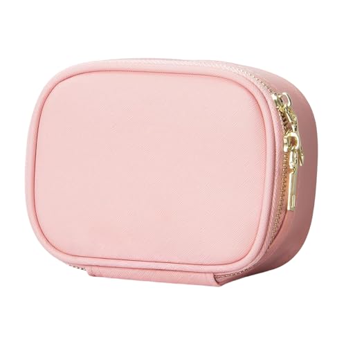 Trousse de maquillage avec miroir - Trousse de maquillage portable en PU et tissu non tissé - Trousse de maquillage avec chargement USB et lumière - 3...