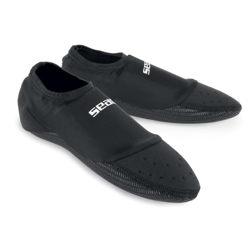 SEAC Scapin Chaussettes en néoprène pour Piscine, aquagym, aquafitness et pour Utilisation avec Les Palmes Adulte Mixte, Noir, 42/43
