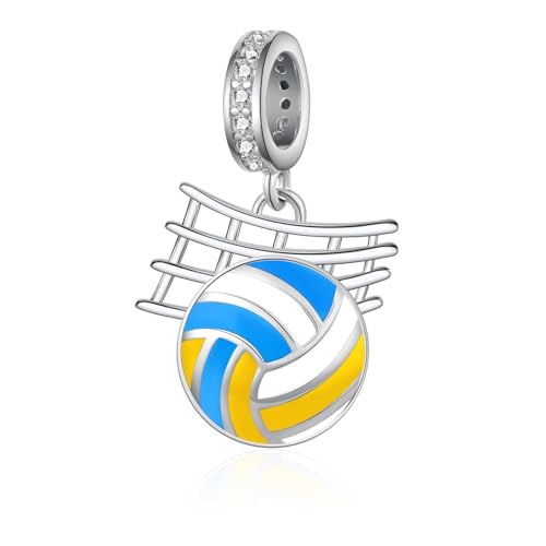 Image of Sport Charm for Women 925 Sterling Silver Sports Charms for Bracelets Sports Balls Jewelry Gifts for Women
