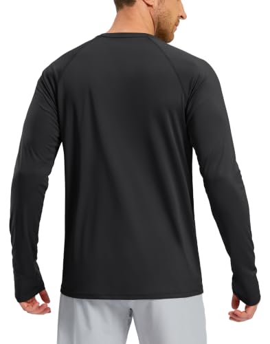 Image of Pudolla Men's Sun Protection Shirts UV SPF UPF 50+ Rash Guard Long Sleeve Lightweight Quick Dry Brethable Swimming Fishing
