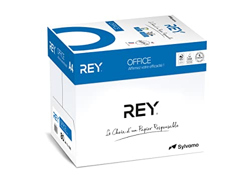 REY® OFFICE, papier reprographique, blancheur élevée, 80g, A4, PEFC™, carton de 5x500 feuilles