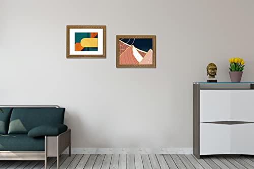 Frametory, Set Of 3, 11X14 Ornate Photo Frame With White Color Mat For 8X10 Picture & Real Glass, Bronze #TOP7