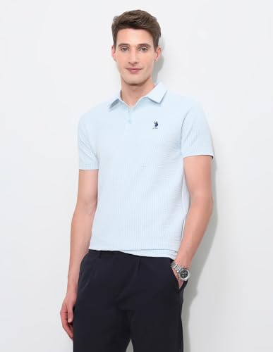 Image of U.S.Polo Association Men's Textured Slim Fit Polo Shirt