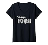 Photo Gallery donna anno di nascita vintage 1984 stile retrò - milestone birthday maglietta con collo a v Photo Gallery donna anno di nascita vintage 1984 stile retrò - milestone birthday maglietta con collo a v