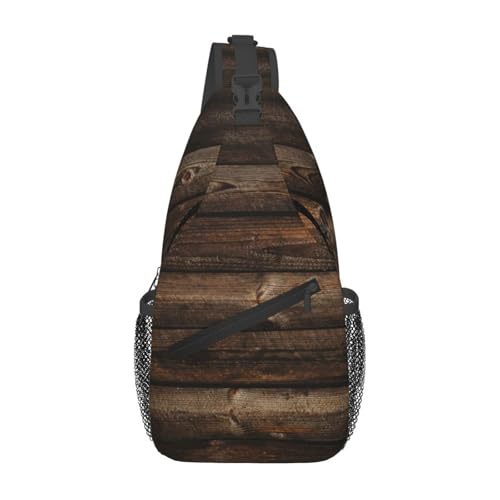 Mochila bandolera sling negra para deporte y hiking