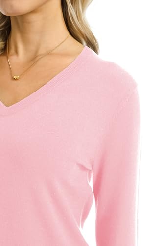 Image of QUALFORT Women's Sweaters Long Sleeve Soft Lightweight Basic Knitted Pullover Sweater
