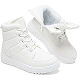 Shupua White Boots for Women Winter Ankle Boots Warm Combat Boot Waterproof...