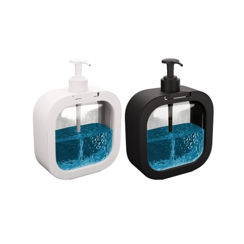 HomeWiz Pack of 2 300ML Liquid Soap Dispenser | Refillable Pump Bottle for Hand Wash, Dish Wash, Shampoo, Conditioner, Shower Gel | Bathroom & Kitchen