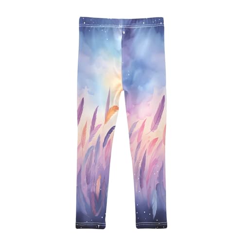 Bolaz Toddler Girls Leggings Printed Yoga Pants Leggings Colorful Feather for Kids2