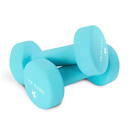 Image of Yes4All Neoprene Coated Dumbbell Hand Weight Sets of 2 - Multiple Weight Options with 15 Colors, Anti-roll, Anti-Slip, Hexagon Shape