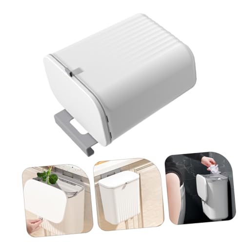 Caneca de basura colgante rectangular de plástico para cocina miniatura 5