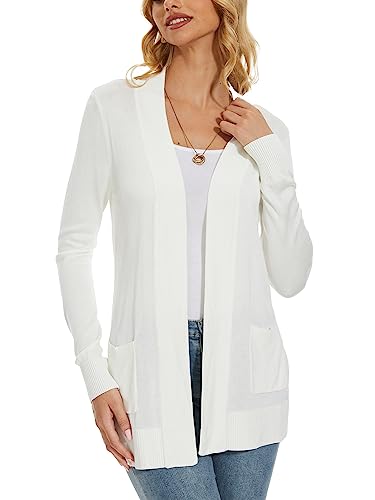 Image of Spicy Sandia Women's Basic Open Front Long Cardigan Sweaters with Pockets | Capsule Wardrobe Essentials, Early Fall 2026 Trendy