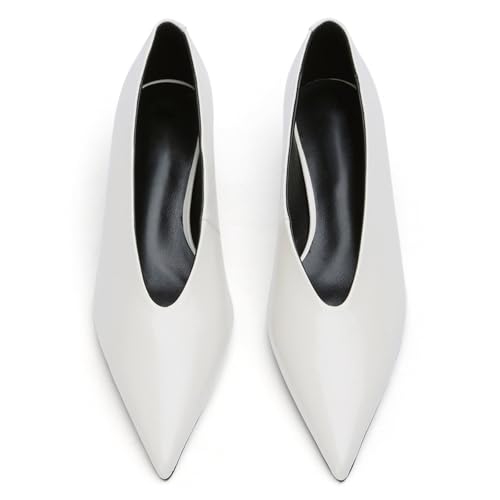 UniqueStride Women's Kitten Heels Pumps Pointed Toe Chic Slip On Fashion Casual Dress Shoes2