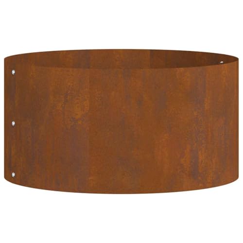 vidaXL Maceta de Acero Corten | Diámetro de 40cm para Interior y Exterior. Material Resistente, diseño Industrial y fácil de cuidar. Ideal para Cualquier Espacio, Soporte Moderno, macetero metálico,