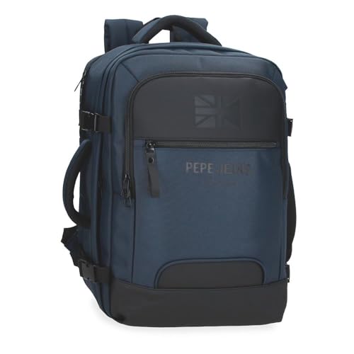 Pepe Jeans Bromley Handgepäck, 39,6 cm (15,6 Zoll), Blau, 30 x 44 x 18 cm, Polyester, 23,76 l, von Joumma Bags, blau, Talla única, Kabinenkoffer