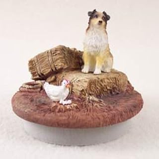 Conversation Concepts Miniature Australian Shepherd Brown w/Docked Tail Candle Topper Tiny One "A Day on the Farm"